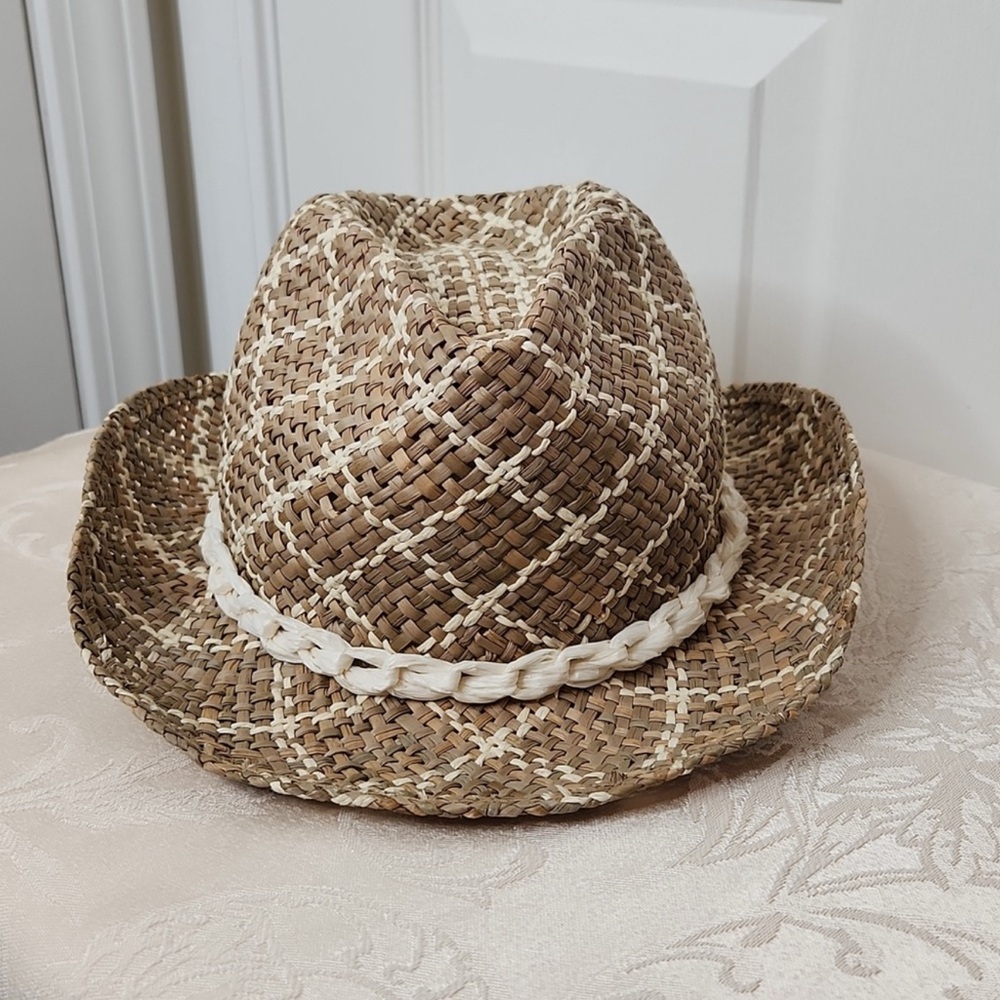 Woven Straw Cowboy Hat with Braided Band